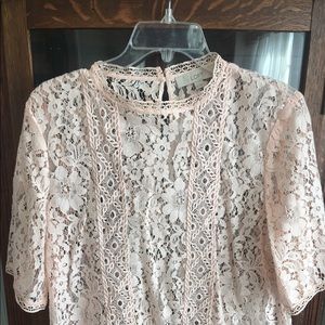 Ann Taylor LOFT Pink Lace Top